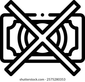 no music icon. Thin Linear Style Design Isolated On White Background
