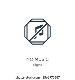 No music icon vector. Trendy flat no music icon from signs collection isolated on white background. Vector illustration can be used for web and mobile graphic design, logo, eps10