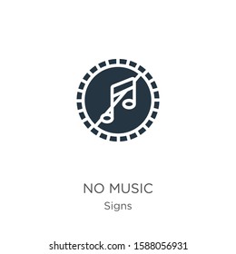 No music icon vector. Trendy flat no music icon from signs collection isolated on white background. Vector illustration can be used for web and mobile graphic design, logo, eps10