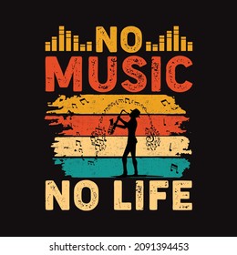 No Music no life, Music t shirt - vector