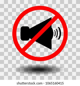 No Music Logo. vector icon  isolated on transparent background.