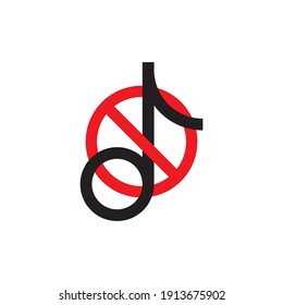No music note icon, color, line, outline vector sign, linear style pictogram isolated on white. Symbol, logo illustration