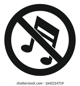 No music note icon. Simple illustration of no music note vector icon for web design isolated on white background