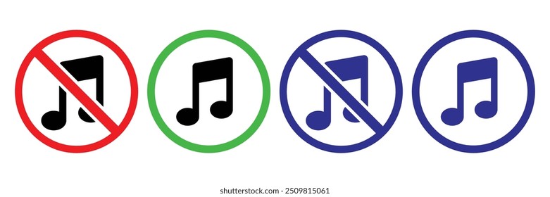 Nenhuma Anotação Musical usando ícone para definir ilustração vetorial