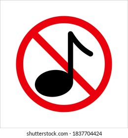 No music note vector icon. silent mode icon. vector illustration