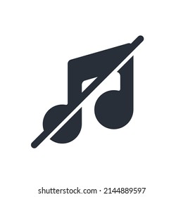 No music, prohibition sign, vector illustration. Music Note. Stop. Speak. Song. Volume.