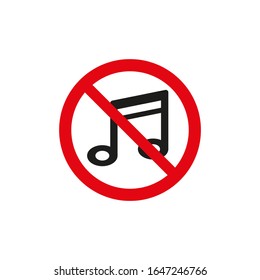 No music sign on white background.