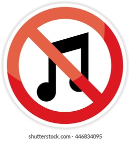 No music sign on white background.vector illustration
