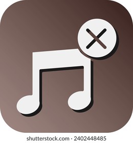 No Music  Vector Glyph Gradient Background Icon For Personal And Commercial Use.
