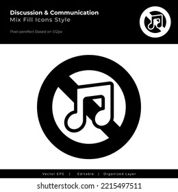 no music Vector icon can be use for user interface, seamless pattern, mobile app icon