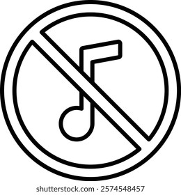 No Music vector icon. Can be used for printing, mobile and web applications.