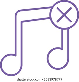No Music vector icon. Can be used for printing, mobile and web applications.
