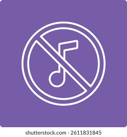 No Music vector icon. Can be used for printing, mobile and web applications.