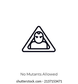 No Mutants Allowed icon. Outline style icon design isolated on white background