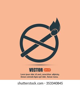 No naked flame warning sign, vector illustration