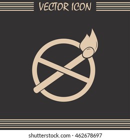 No naked flame warning sign, vector illustration