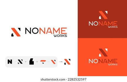 No name logo design letter N pencil consulting