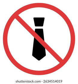 No Necktie Allowed Sign Icon