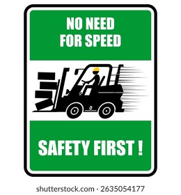 No Need for speed, safety first, poster vector