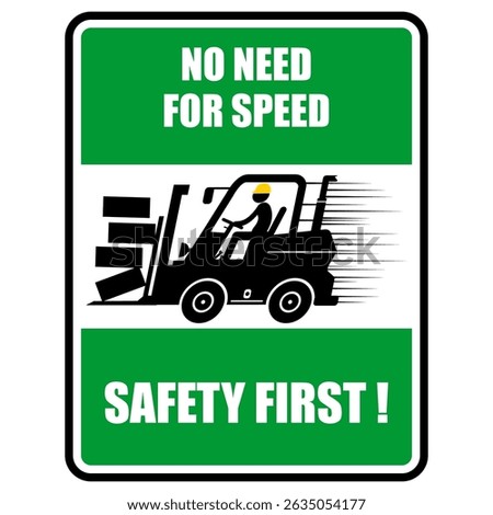 No Need for speed, safety first, poster vector