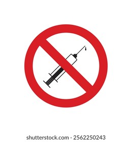 No needle, Prohibited sign illustration