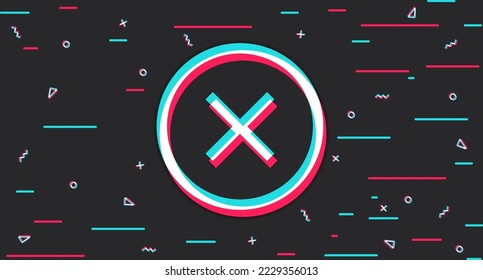 No. Negative answer. Negative. Negation. Refusal. Choice. Glitch background. Vector illustration