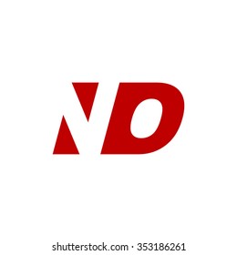 NO negative space letter logo red