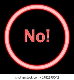 no neon symbol in the dark background.
