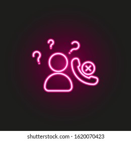 No network, problem neon style icon. Simple thin line, outline vector of telecommunication icons for ui and ux, website or mobile application