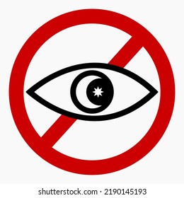 No night vision. Night video ban. Do not use night vision. Vector icon.