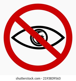 No night vision. Night video ban. Do not use night vision. Vector icon.