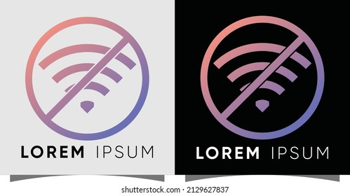 no nignal 5G 4G Newtork logo with creative modern syle Premium Vector