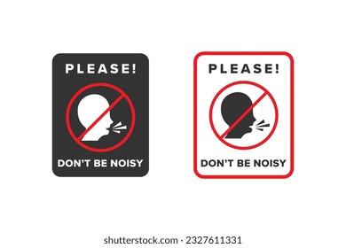 No noise icon sign vector design, icon boards are prohibited from noisy