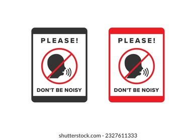 No noise icon sign vector design, icon boards are prohibited from noisy