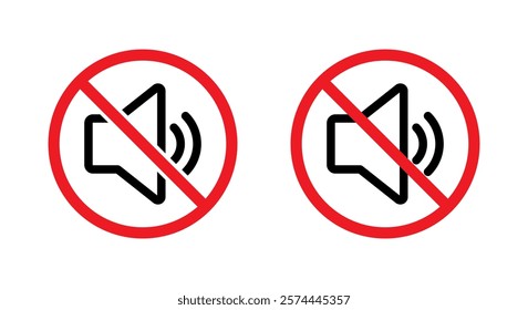 No noise sign icon. Sound prohibition symbol. Loud speaker forbidden concept