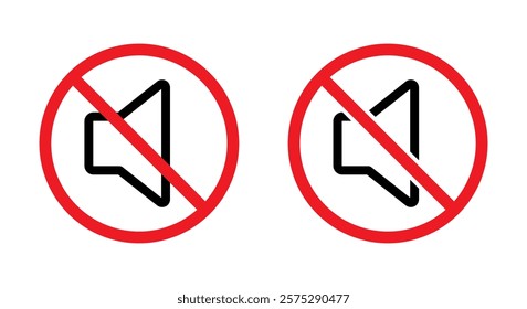 No noise sign. Sound prohibition icon. Loud speaker forbidden symbol