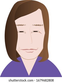 No Nonsense Woman Executive In Purple Icon Avatar