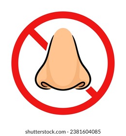 No Nose or No Smelling Sign on White Background