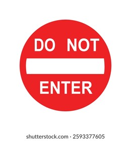 no not enter sign vector on white background