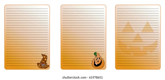 No note, halloween pumpkin, hat, scary figures