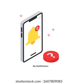 No Notification Concept isometric Style Illustrations. Eps 10 File 