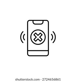No Notification Smart Phone Application Line Art-Illustration