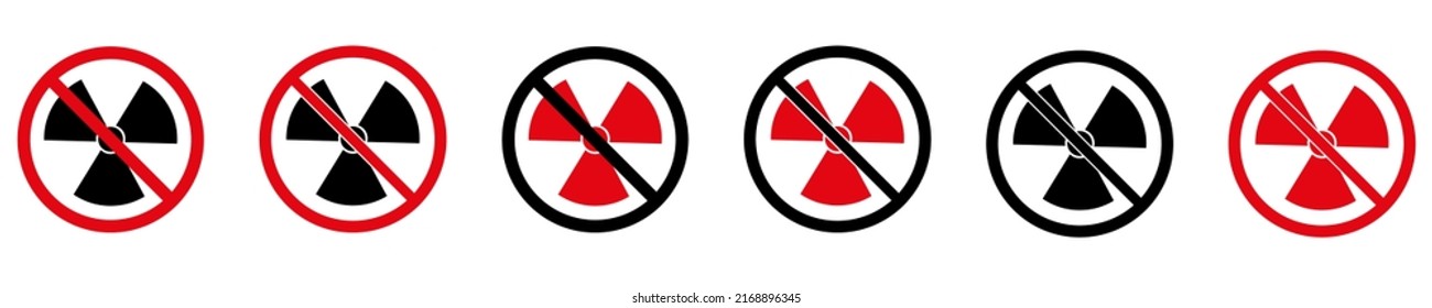 No nuclear energy icons. On a white background vector illustration eps10