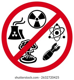 Keine Kernenergie oder Kernwaffen: Verbotenes Atomforschungszeichen