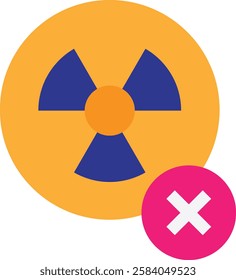 No Nuclear Forbidden Icon Vector Flat Illustration