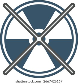 Sem ícone de vetor de mensagem nuclear