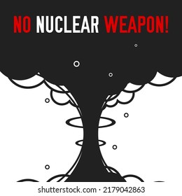 No hay armas nucleares. Plantilla de afiches o pancartas contra la guerra. Ilustración vectorial plana aislada en fondo blanco.
