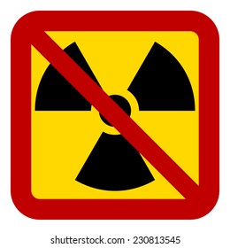 No nuclear weapons sign on white background. Vector illustration.