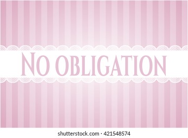 No obligation colorful poster