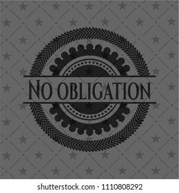  No obligation dark emblem. Retro